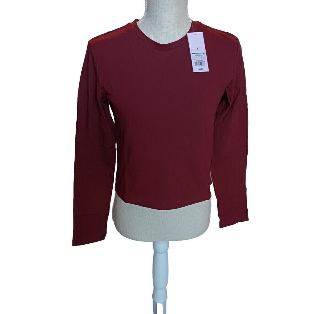 Lot of 5 Wild Fable Size S Burgundy Long Sleeve Cropped T-Shirts